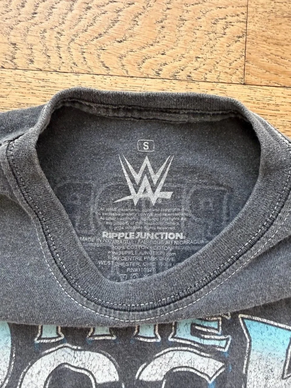 WWE Black The Rock 'The Great One' Graphic Tee with Blue Accents